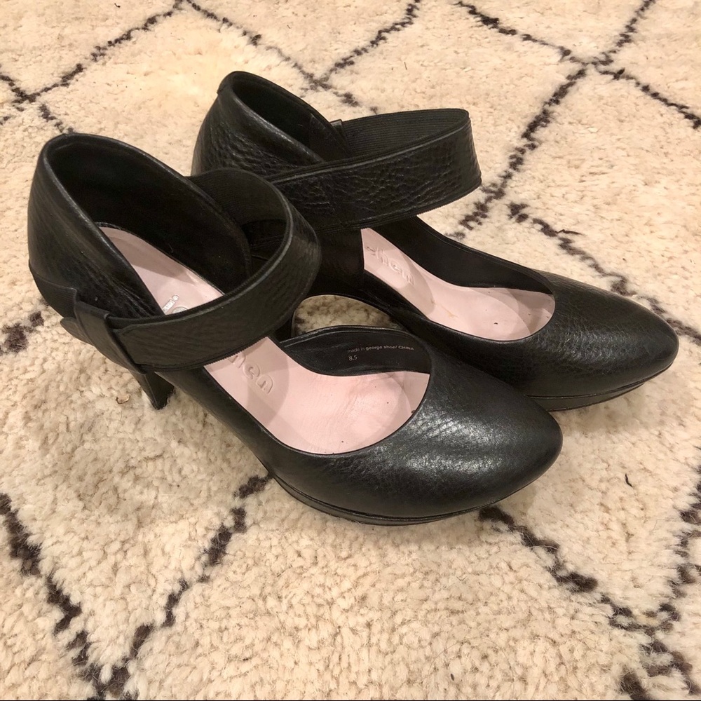 Joy Chen Leather Ankle Strap Heel